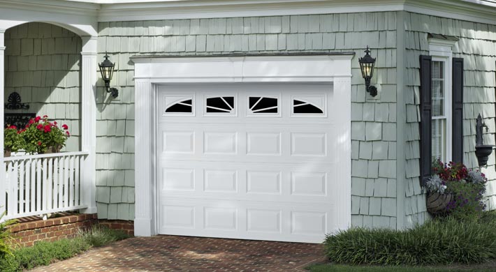 sectional white steel garage door